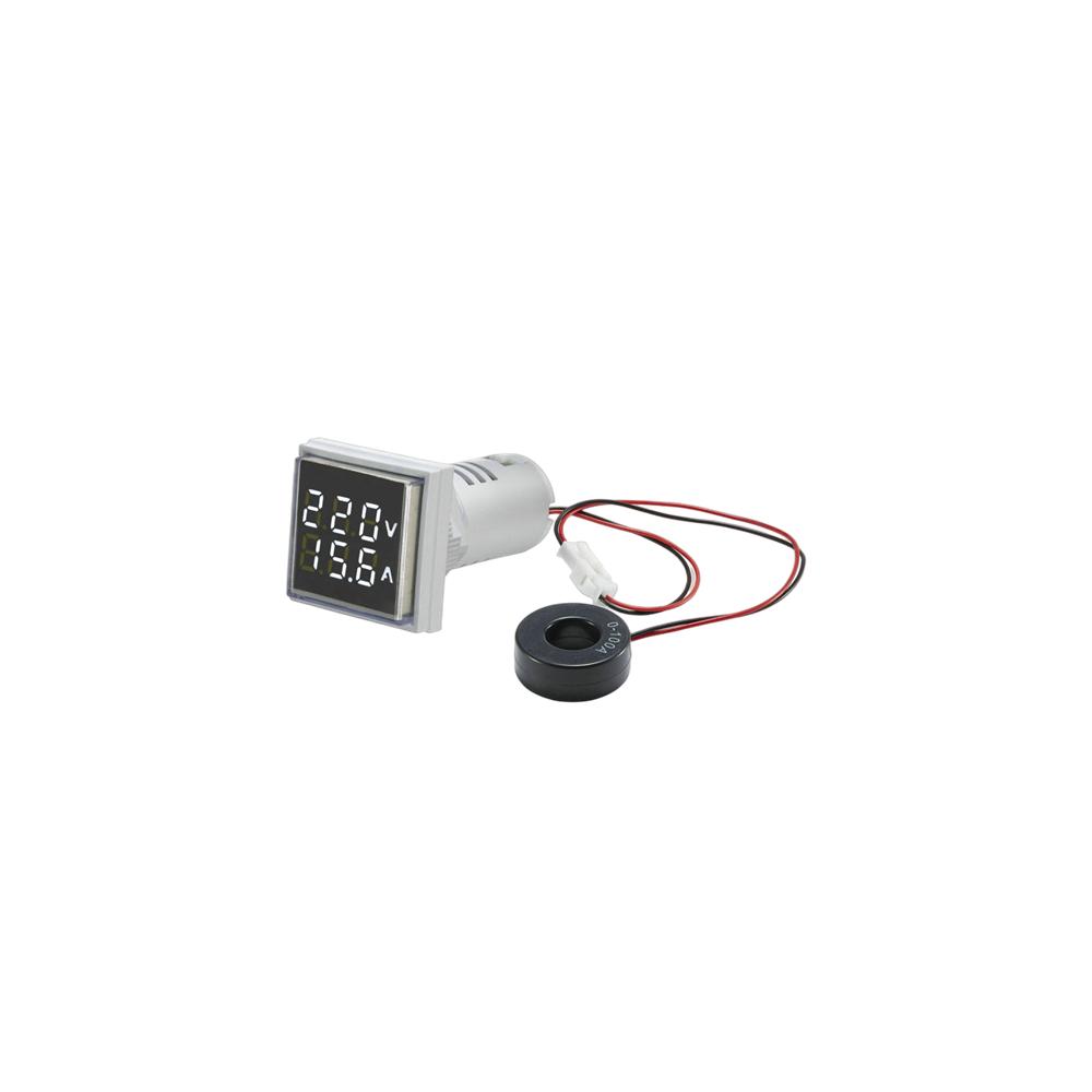 AC 50-500V 0-100A Square LED Digital Voltmeter Ammeter 110V 220V Voltage Current Meter Voltammeter Car Volt Amp Tester Detector