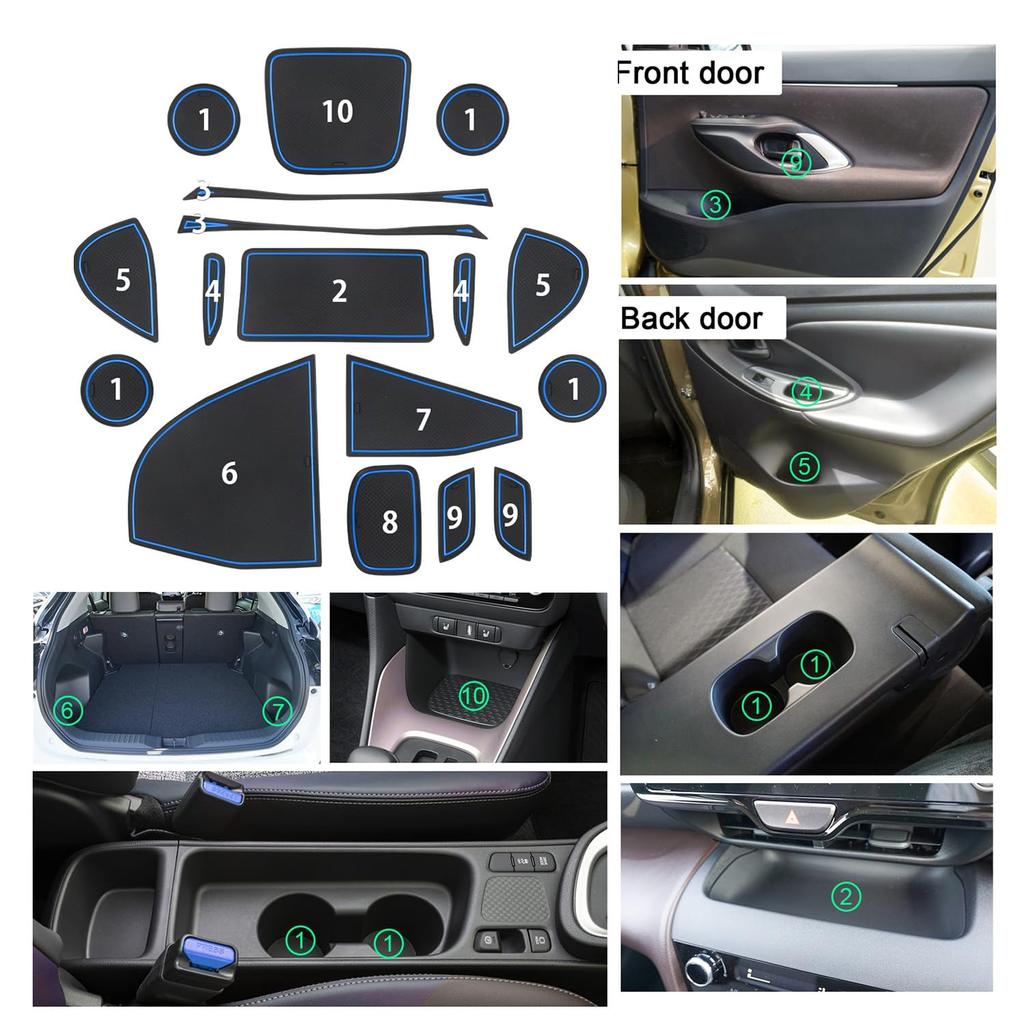 Ruiya and New Toyota Yaris Cross 2024 Rubber Interior Rubber Yaris Cross Yaris Cross Interior Pocket 17 Noise Custom Parts [For 2024.1 later] Non-Slip