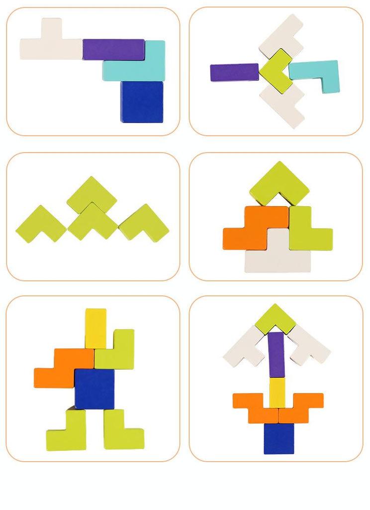 3D Tetris Blocks Puzzle for Kids, Ages 3-6 – Montessori Educational Toy for Early Learning