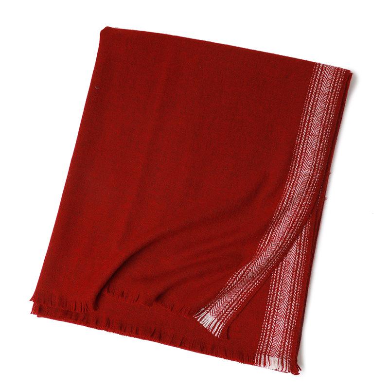 Hot large shawl thickened fashion vertical edge wool scarf warm home lamb wool blanket scarf