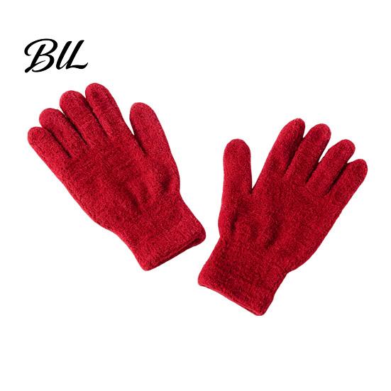 Fashionable Winter Handwear Warm Coral Fleece Gloves for Women, Soft Five Finger Comfortable Office Typing Mittens Gloves, Solid Color Thermal