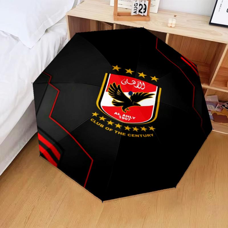 1PC Ahly Football club Printed Umbrella Folding umbrella, automatic umbrella 8-Frame for Travel, camping Fan gifts Christmas Gifts