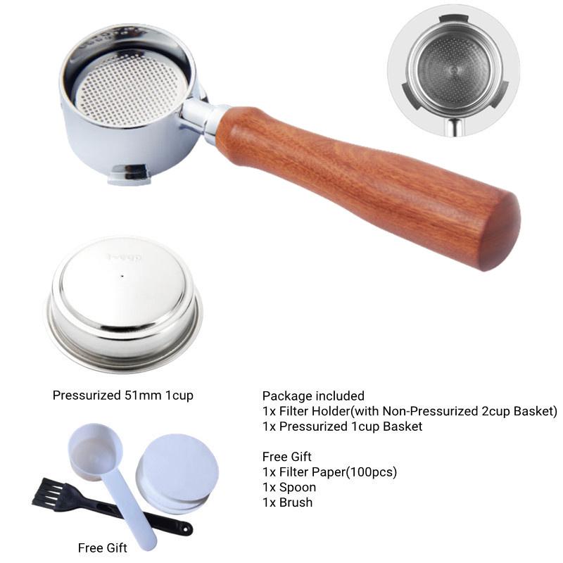 Für Delonghi EC685 EC680 Kaffee Siebträger 51MM Filterbodenloser Siebträger Nicht-druckbeaufschlagt/ Druckbeaufschlagt Kaffeezubehör
