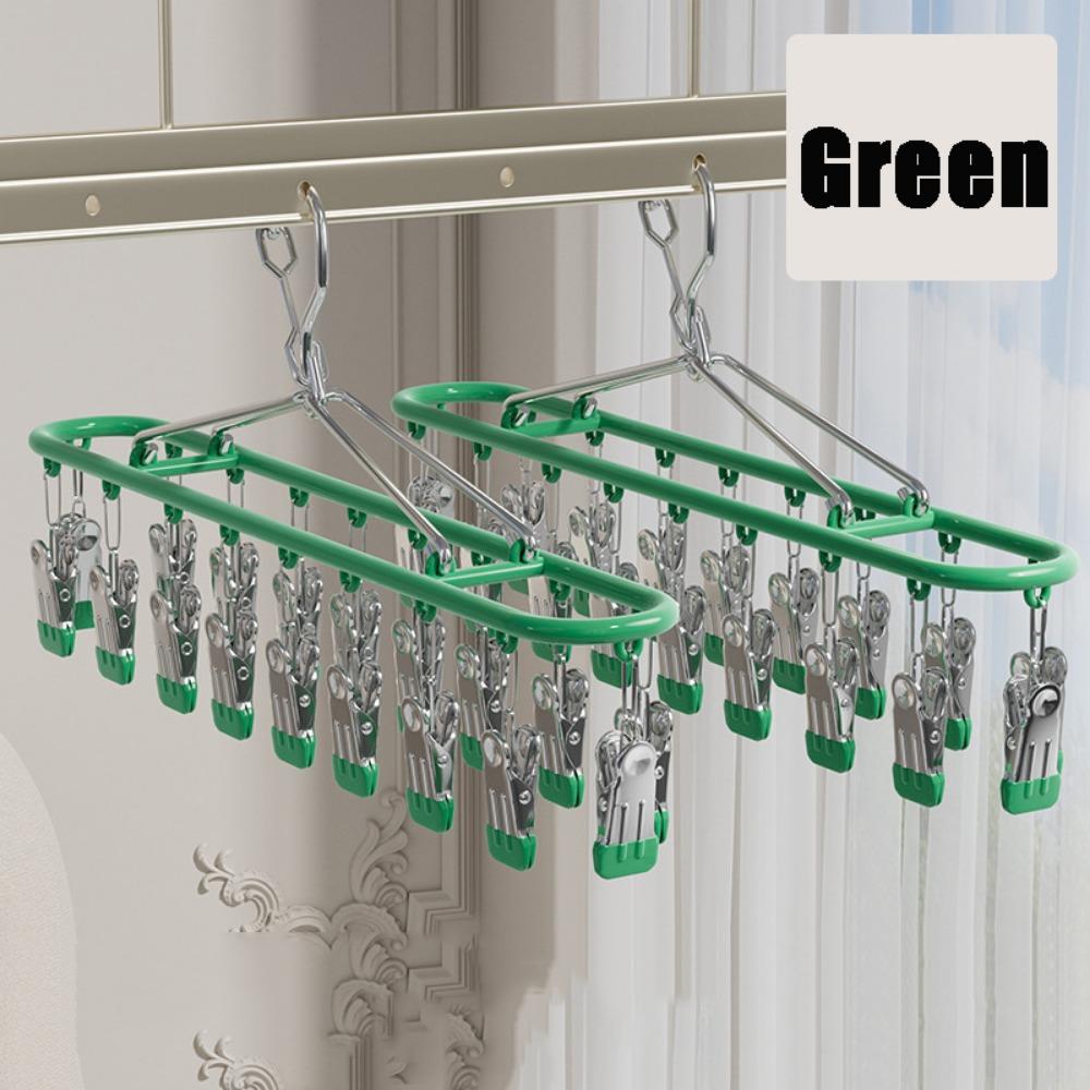 Windproof Underwear Hanger With 18 Clips Sock Rack Portable Hanging Drying Rack  For Towels Shorts