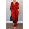 IHUASU Women's Fashion Casual Long Sleeve V Neck Pants Suits