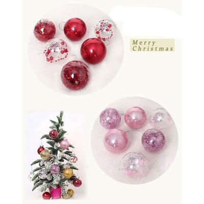 6 Stück/Karton Galvanisiert Bemalte Kugel Weihnachtsbaumschmuck DIY Basteln Bemalte Kunststoff Weihnachtsgeschenkboxen Anhänger Anhänger