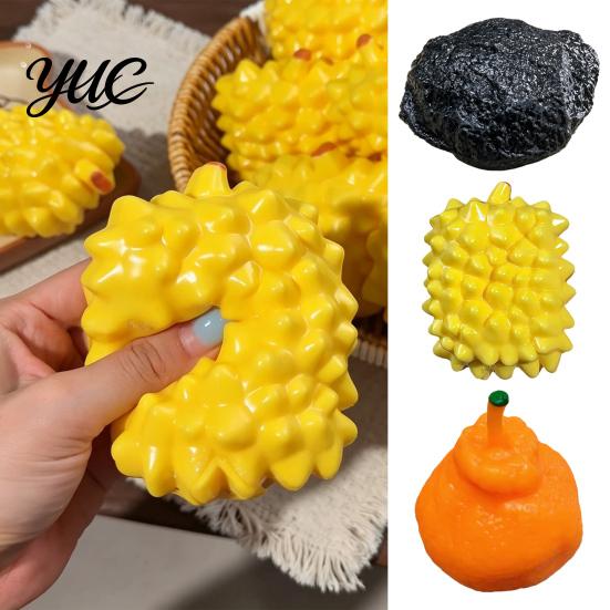 Crunchy Durian Toy Stress Relief Toy, Shapeable Fake Orange Squeeze Slow Rising Pinchable for Home and Office Soft Balls