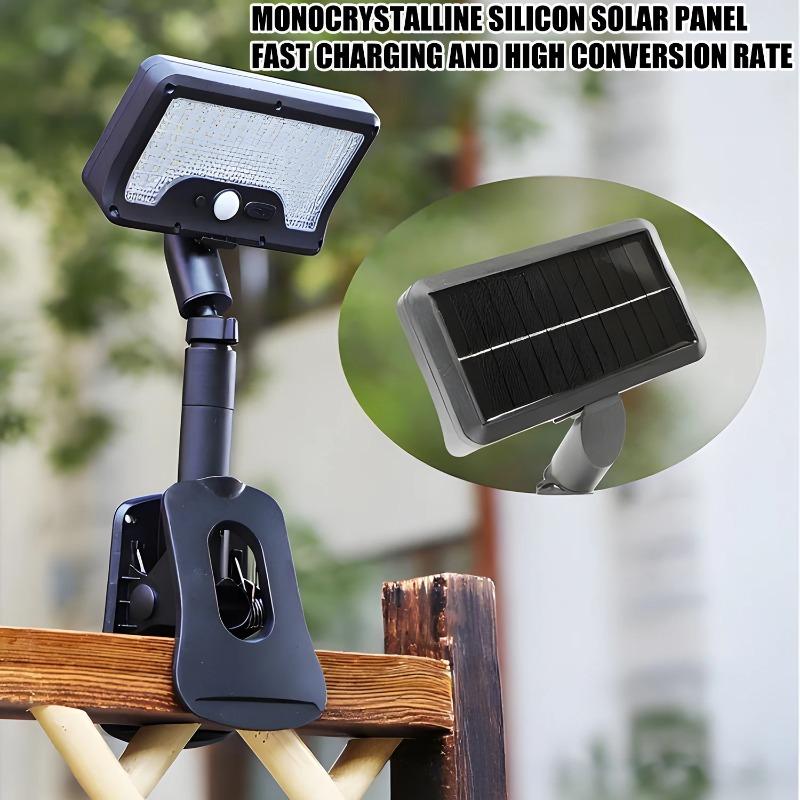 92 LED Solar Motion Sensor Wall Light, IP65 Waterproof Clip-On Solar Lamp for Garden Driveway Camping Outdoor Security