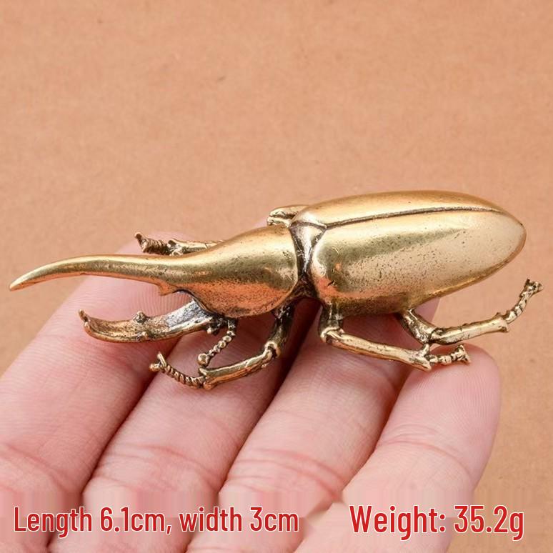 Skrivbordsdekoration i mässing – Insekt av ren koppar, tehusdjur, smyckesgåva