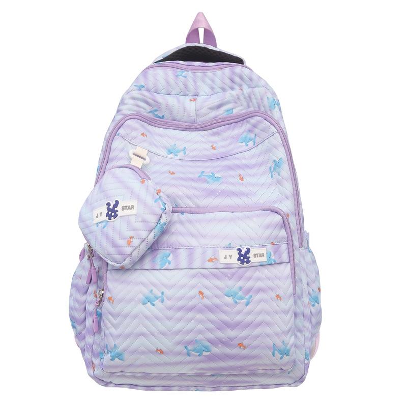 Zebra Print Backpack Women's Large Capacity Backpack Student School Bag with Coin Purse