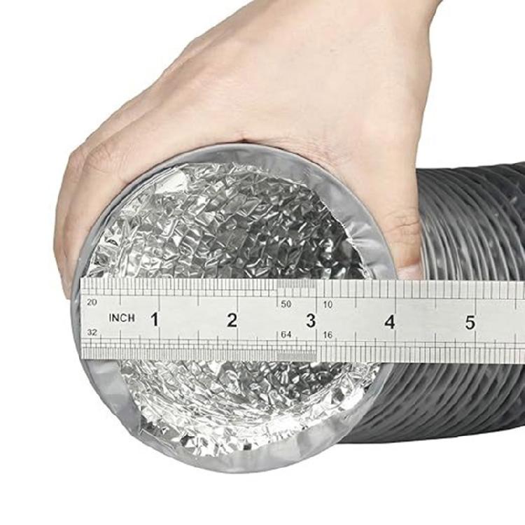 Permanent Aluminum PVC Compound Ventilation Hose 150mm For Kitchen Exhaust And Bathroom Ventilation