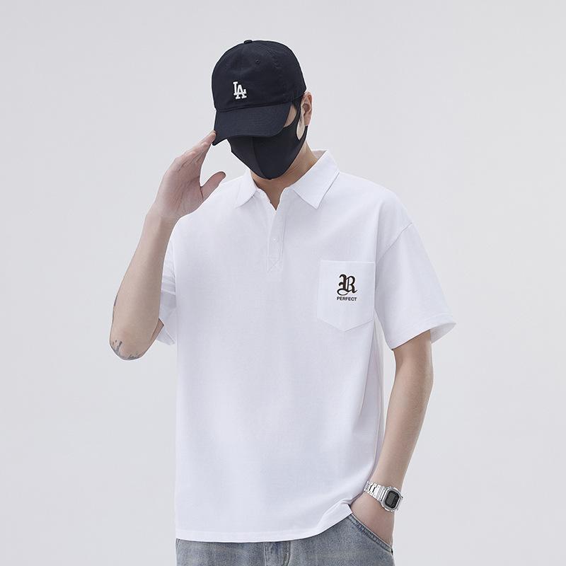 Updated Summer Mens POLO Blouse Mens Short-sleeved Lapel T-shirt Short Top