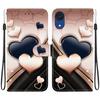 Handmade PU Leather Flip Case for Samsung Galaxy A03 Core (A032F)- Anti-Slip Shockproof Cover with Wrist Strap & Heart/Rose Cat Designs
