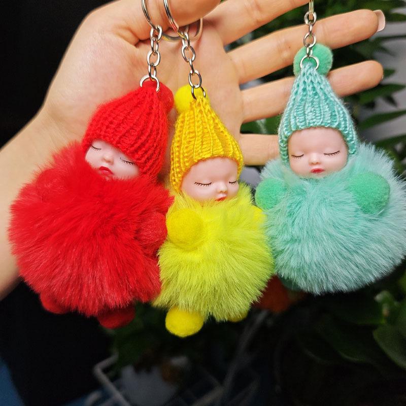 Internet Celebrity Imitation Rabbit Fur Sleepy Doll Keychain – Cute Bag Decoration & Gift Ornaments