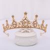 Ailibride Champagne Wedding Crown Hair Accessories Rhinestone Bride Headdress Crown Queen Tiara Crown Bridal Hair Jewelry