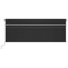 Manual Retractable Awning with Roller Blind & LED 4x3 M Anthracite
