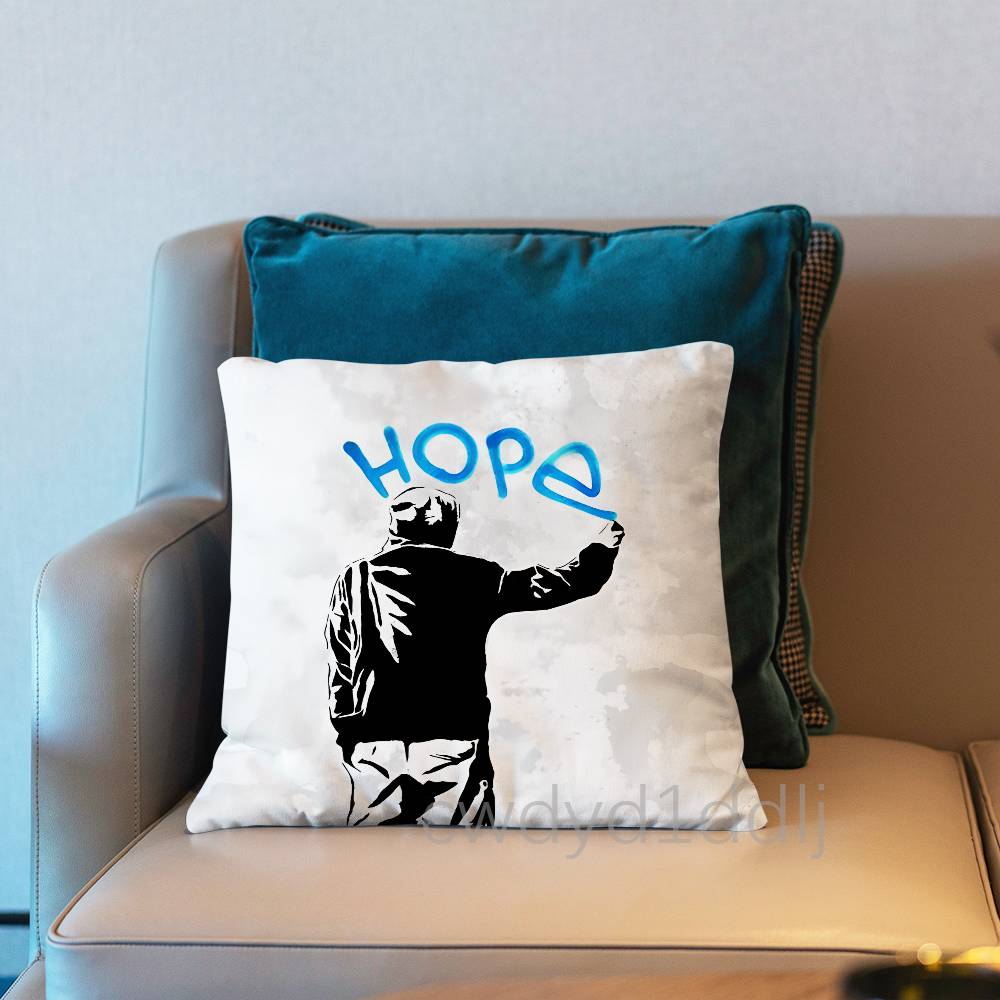 Street Art BBanksy Graffiti Cushion Cover Pillow Cover Decor Pillowcase Printed Cushion Case For Couch