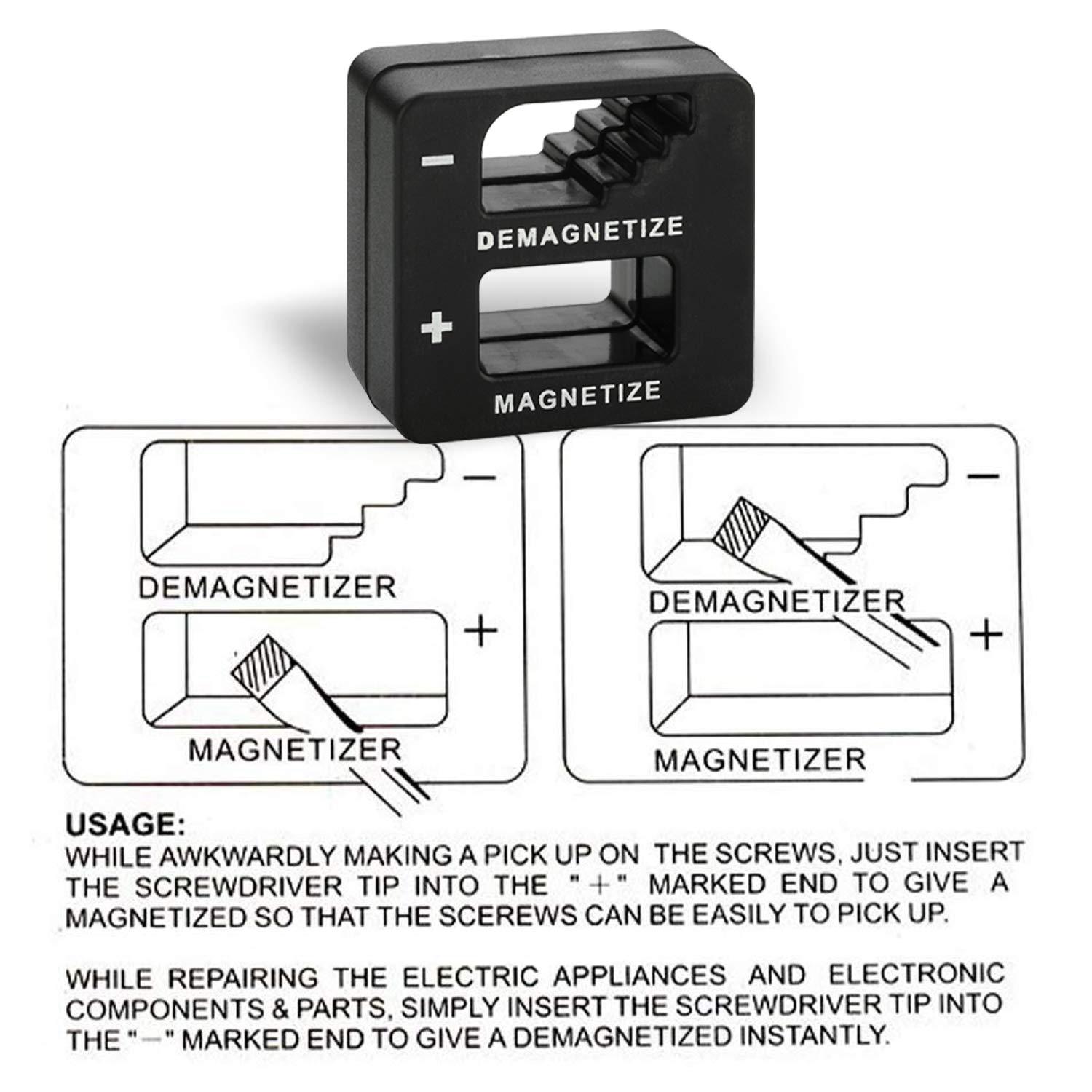 

Высококачественный намагничиватель для отверток, размагничивающий инструмент 1 шт., мощный инструмент для захвата отверток чёрный