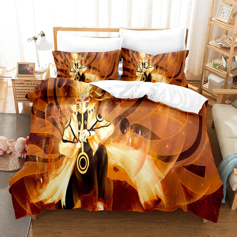 3D Printed Bedding Three-Piece Set, Anime, Naruto Sasuke