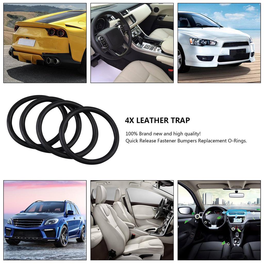 4pcs Bumper Fender Quick Release Fasteners Replacement Rubber Bands O-Rings