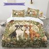 Two Boxer dogs Pattern Bedding Home Decoration Birthday Gift (1 * duvet cover + 2 * pillowcase, without core)