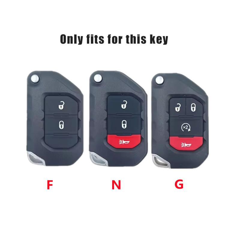 For Jeep Zinc Alloy Leather 2 3 4 Buttons Car Key Case Cover For Jeep Gladiator JT Sahara JLU Wrangler JL Rubicon 2018 2019 A