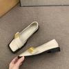 Damen Weiche Sohle Lederschuhe Herbst Vintage Eckige Zehen Komfortable Slipper Leichtgewichtige Outdoor Rutschfeste Freizeitschuhe
