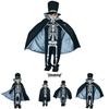 Kids Boy Skeleton Skull Ghost Cloak Halloween Cosplay Party Outfit Costume