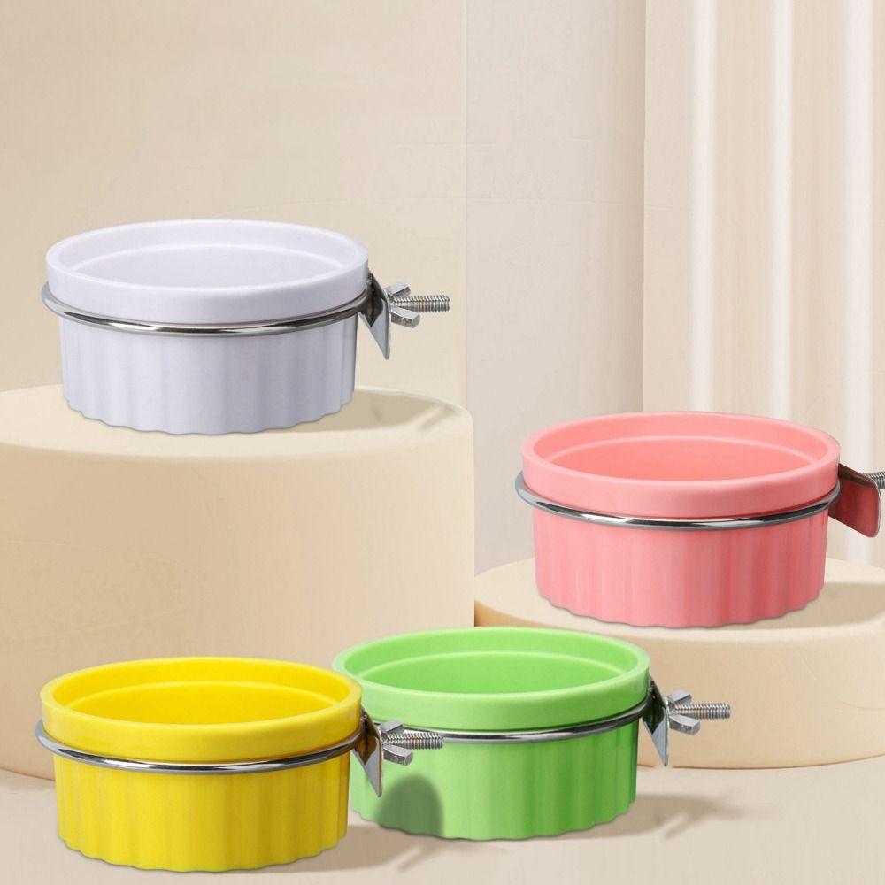 Wall Mount Parrot Food Water Bowl Plastic Parrot Feeding Cup  for Parrots Parakeet Cats