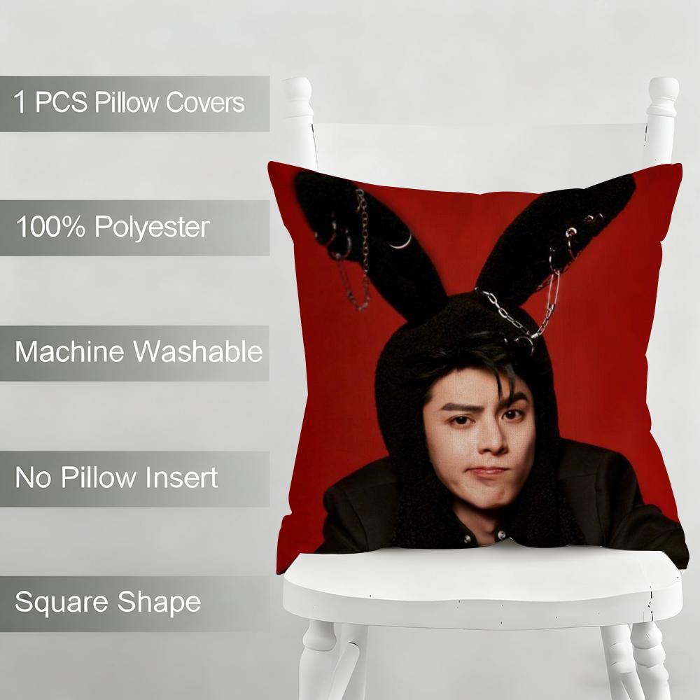Dylan Wang Chinese Actor Cushion Household Decoration Linen Sofa Cushion Cover: Skin-Friendly & Breathable with Invisible Zipper