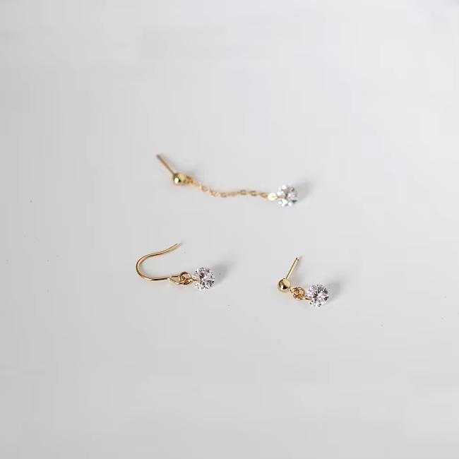 Simple Designer Cute Earrings 14K Gold Filled Earring Jewelry Zircon Charm Simple Earring for Women