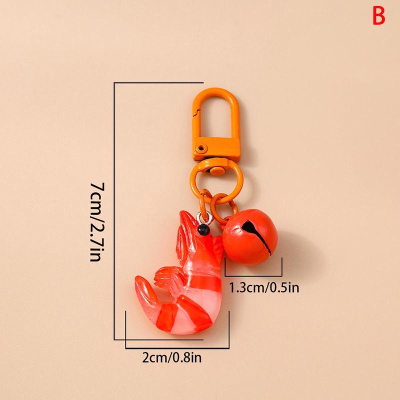 

Cute Resin 3D Shrimp Keychain Simulation Food Key Ring Pendants For Women Girls Handbag Decor Diy Handmade Jewelry Gifts as the picture