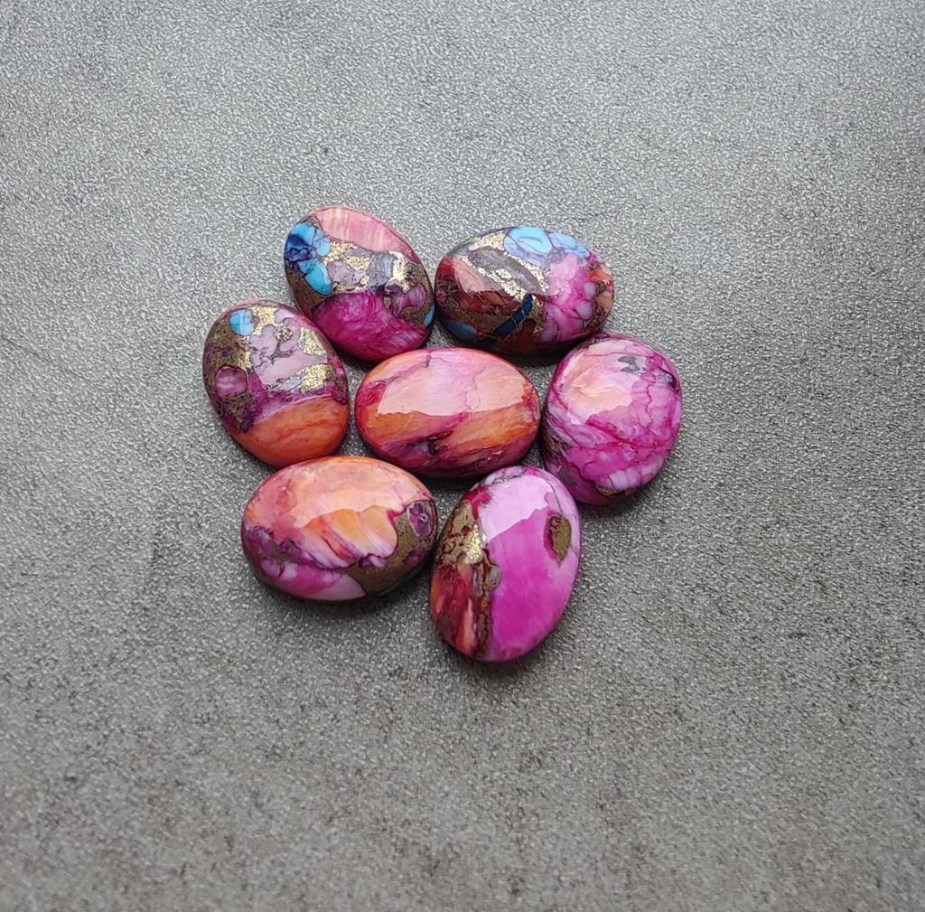 Pink Oyster Turquoise Cabochon Oval Gemstone All Size Available