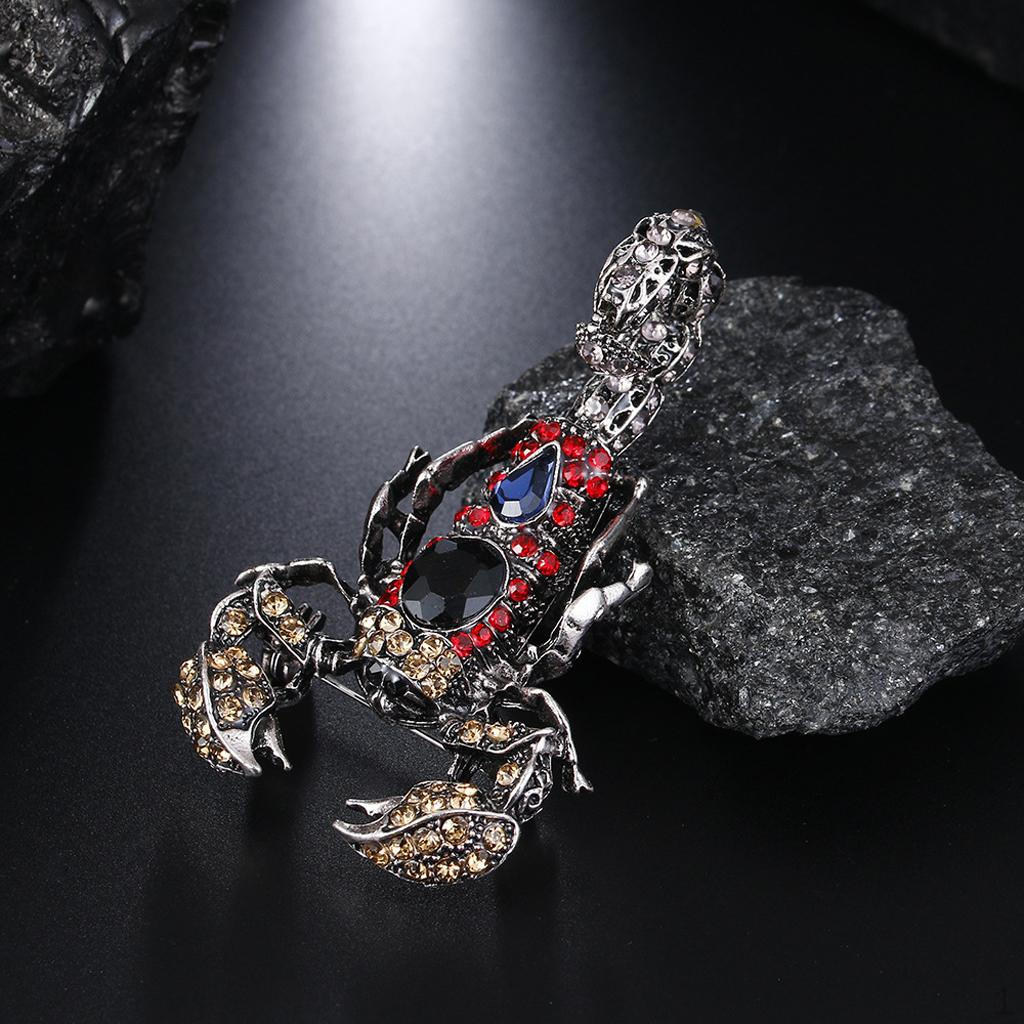 

Suit Badge Scorpion Crystal Brooch Pin Collar Jewelry чорний