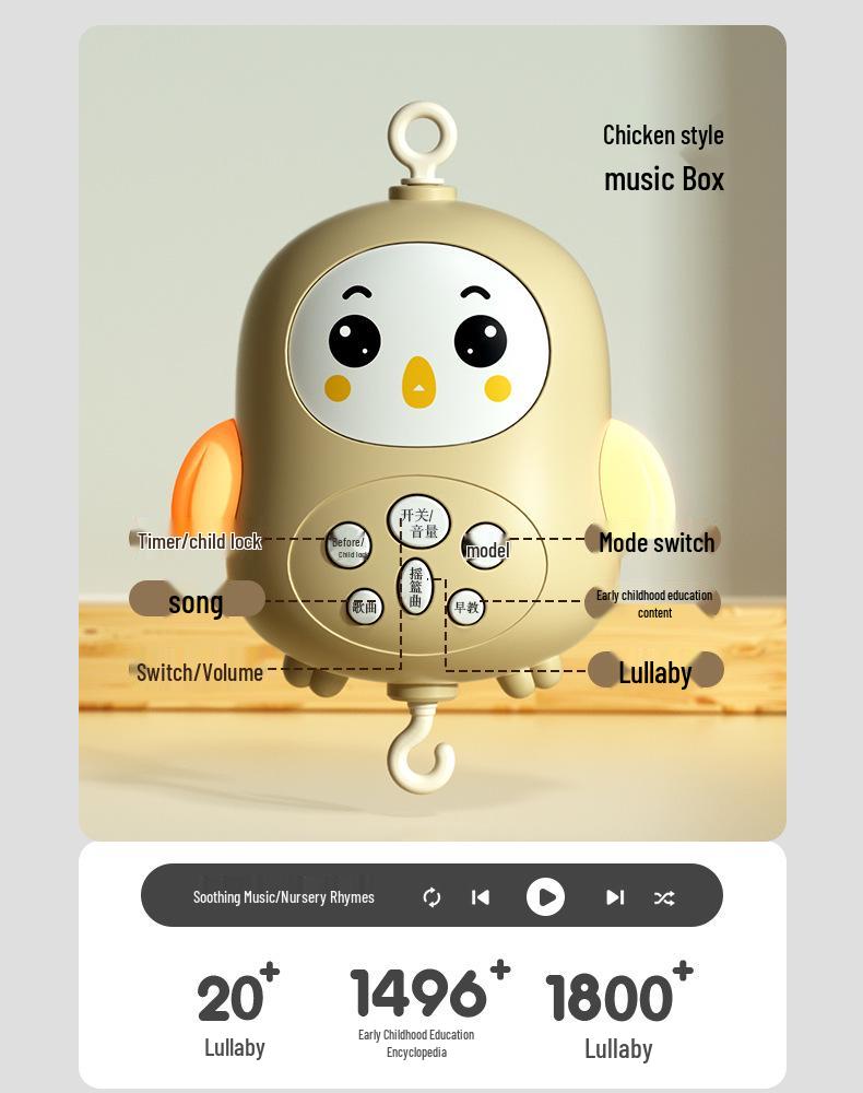 Newborn Crib Mobile: Rotating Music Rattle Toy for Babies 0-3 Months, Suitable for Crib or Stroller