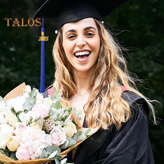 Quaste für Abschlusshut mit Anhänger zum Datum 2025, einfarbig, 40 cm lang, Kappen-Hornor-Quaste für die Abschlusssaison des Master-Bachelor-Schulabschlusses