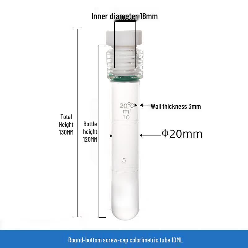 Jiudingxin Lab Graduated Pressure Resistant Glass Tube with PTFE Cap