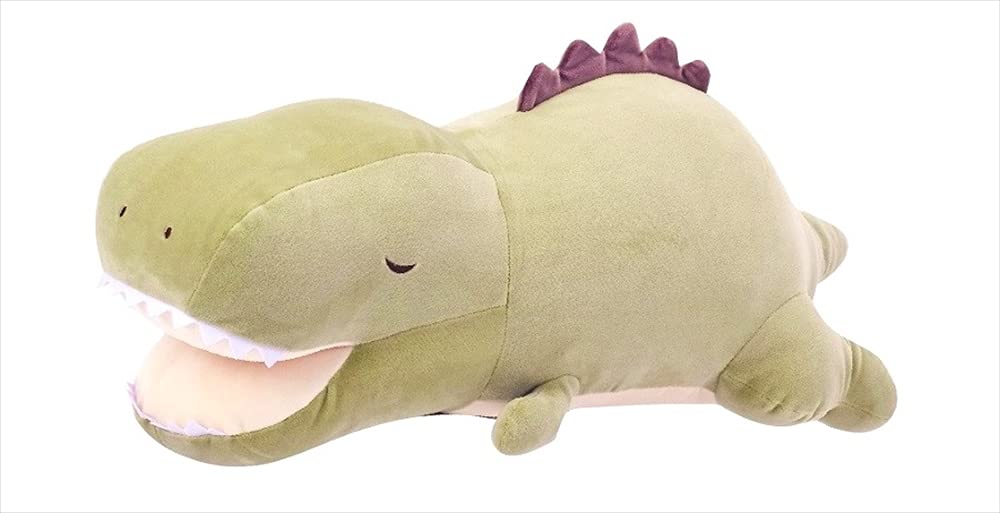 

Livheart Premium Sleepy Animals Kamu Kamu Tyrannosaurus Tyrannosaurus Body Pillow (approx. 100cm long) with gift bag, fluffy and soft, 78109-50