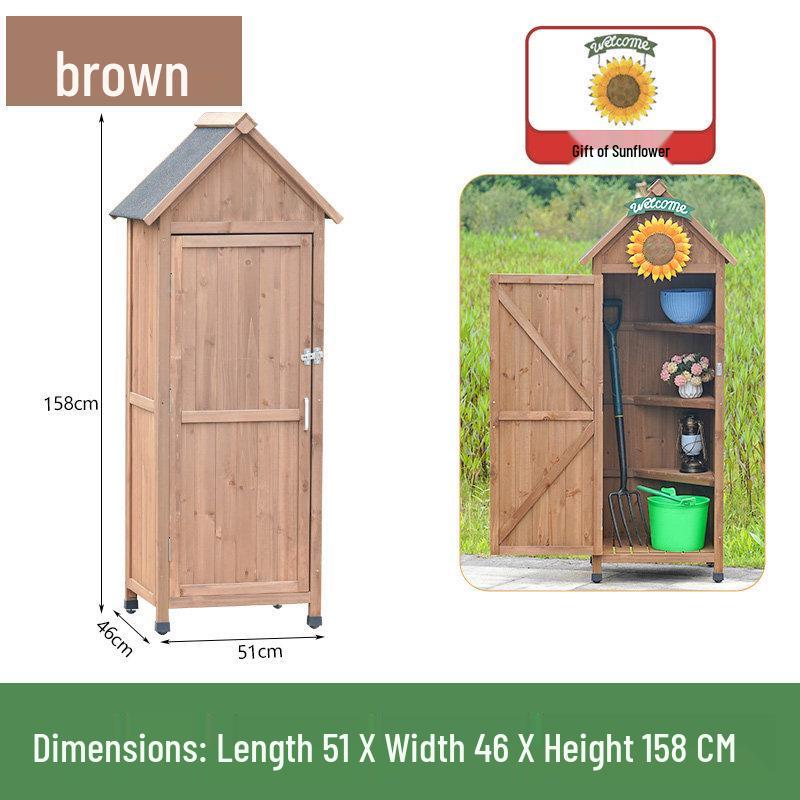Outdoor Anti-Corrosion Solid Wood Garden Storage Cabinet with Sun Protection