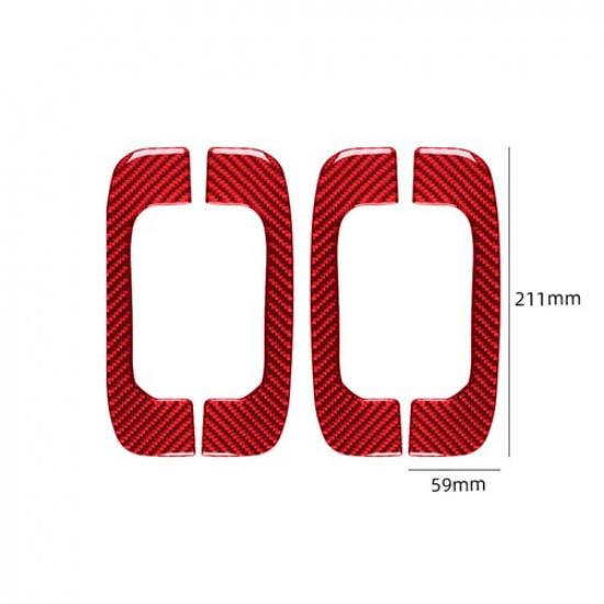Red Carbon Fiber Interior Roof Door Handle Cover Trim For Ford Mustang Mach-E