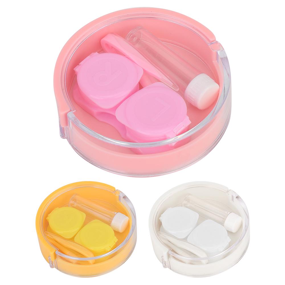 Portable Round Transparent Cover Contact Lenses Storage Box Case Container Holder