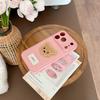 New Plain Leather Plush Teddy Bear Suitable IPhone 17 Promax Phone Case Apple 16 Anti Drop Protective