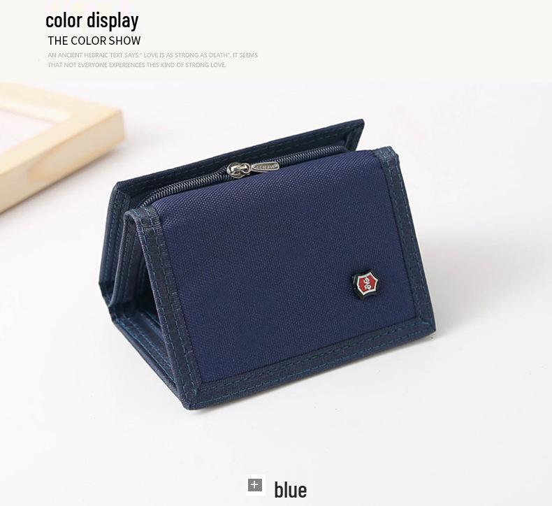 Men's Korean Style Canvas Tri-fold Wallet for Youth and Students