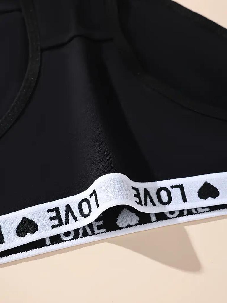 5 Stück Sexy Damen Slips Weiche Baumwollunterhosen Niedliche Buchstaben Mädchen Slips Weibliche Atmungsaktive Stretch-Panty Weibliche Dessous XS-XL