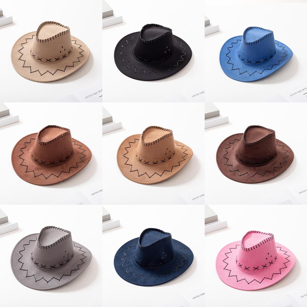 Western Cowboy Hat For Adults And Kids Sun Protection Stylish Summer Fashion Made Of Faux Leather