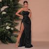 Spring and Summer New European and American Style French Pure Desire Sexy Elegant Wind Tube Top High Split Dress