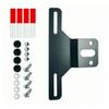 Feirong License Plate Bracket with Lamp for Trucks and Trailers, Aluminum Alloy, Black