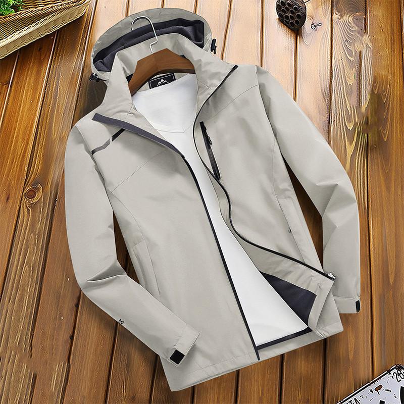 Men's Plus Size Spring and Fall Lightweight Casual Jacket Windproof Jacket Hooded Comfortable Sports Jacket