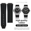 25x19mm Soft Nature Rubber Watchband Convex End For Hublot Strap For Big Bang Series Men Strap Stainless Fold Buckle Screwdriver