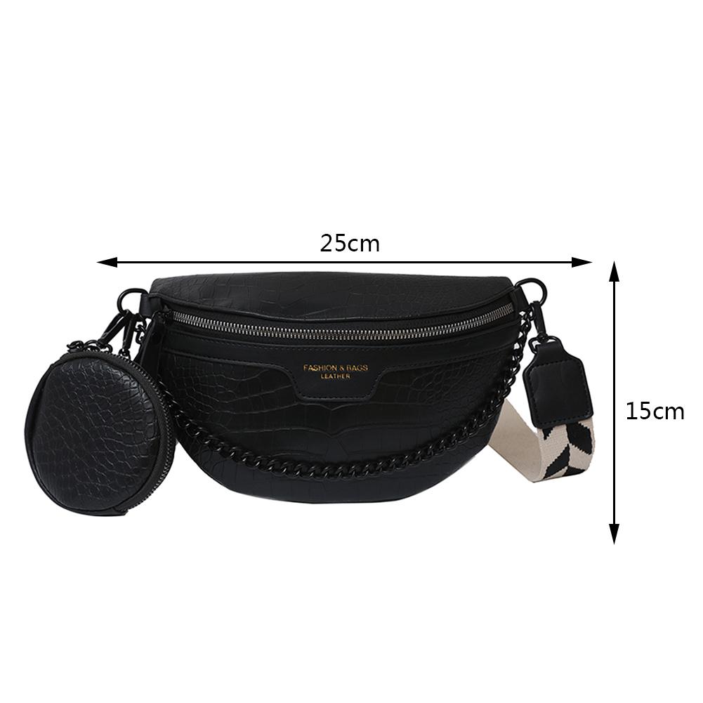 Casual Chest Bag 2025 Luxury Designer Women's Waist Bag Multi-pocket Street Fanny Pack PU Chest Bag Wide Strap Crossbody Bag
